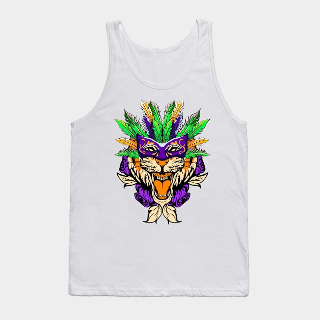 Mardi Gras 2022 Tee Year Of The Tiger Chinese Character Mask Tank Top by alcoshirts